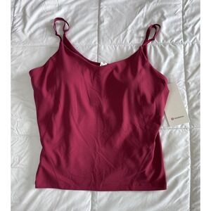 New Lululemon Size 14 Align Waist Length Cami Tank C/D Built In Bra Magenta